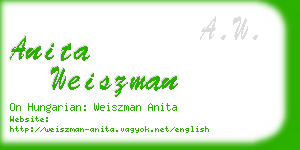 anita weiszman business card
